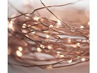 S.I.A. Zilverdraad Waterval Kerstverlichting op Batterij 75cm 80 LED Lampjes - thumbnail