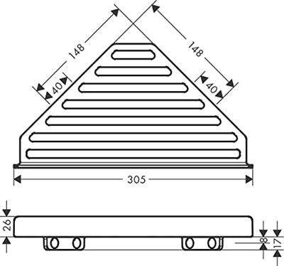 Hansgrohe Addstoris zeepkorf hoek mat wit 41741700