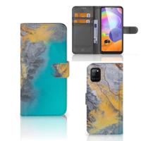 Samsung Galaxy A31 | Bookcase | Marble Blue Gold - thumbnail