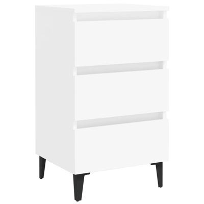 VidaXL Nachtkastje met metalen poten 40x35x69 cm wit