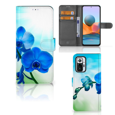 Xiaomi Redmi Note 10 Pro Hoesje Orchidee Blauw - Cadeau voor je Moeder Xiaomi Redmi Note 10 Pro Hoesje Orchidee Blauw - Cadeau voor je Moeder