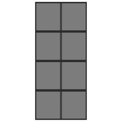 Schuifdeur 90x205 cm gehard glas en aluminium zwart