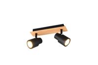 Trio 2-lichts plafondlampPierre zwart met hout - R81982032 - thumbnail