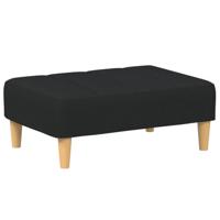 Slaapbank 2-zits met voetenbank stof zwart - thumbnail