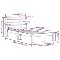 Bedframe met hoofdeinde zonder matras 100x200 cm wit - thumbnail