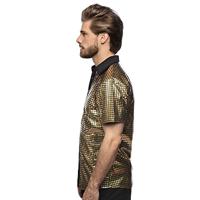 Disco Shirt Geblokt Diamond Goud Heren - thumbnail