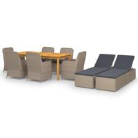 vidaXL 9-delige Tuinset bruin - thumbnail
