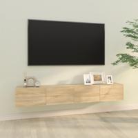 Tv-wandmeubels 2 st 100x30x30 cm hout sonoma eikenkleurig - thumbnail