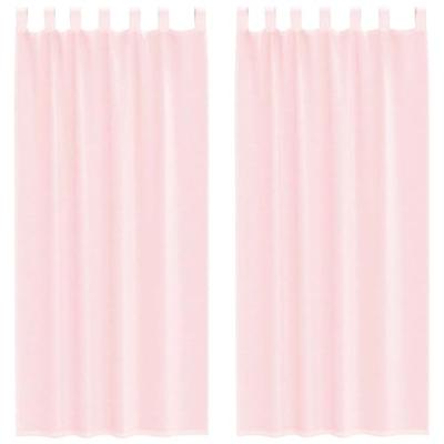 Gordijnen voile met lussen 2 st 140x225 cm lichtroze