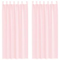 Gordijnen voile met lussen 2 st 140x225 cm lichtroze - thumbnail