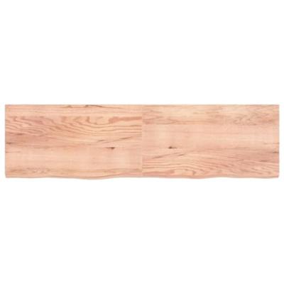 VidaXL Wastafelblad 220x60x(2-6) cm behandeld massief hout lichtbruin