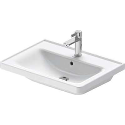 Wastafel Duravit D-Neo Met Rand Overloop Kraanvlak 1 Kraangat 65 cm Hoogglans Wit Duravit Wastafel Duravit D-Neo Met Rand Overloop Kraanvlak 1 Kraangat 65 cm Hoogglans Wit Duravit