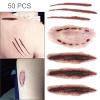 S-250 50 PCS Halloween terreur realistische krassen wond letsel litteken tatouage sticker - thumbnail