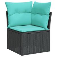 10-delige Loungeset met kussens poly rattan beige - thumbnail