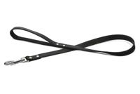 Hondenriem van leer 100cm x 20mm zwart - thumbnail