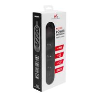 Maclean stekkerdoos, verlengkabel met 3 stopcontacten + 3xUSB, 110-240V AC 50/60Hz, 2,1A max 2500W, 1,5m, zwart, MCE394 B - thumbnail
