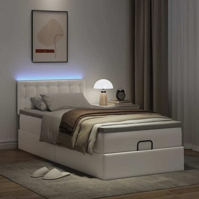 Ottoman bed met matrassen en LED's 90x190cm kunstleer