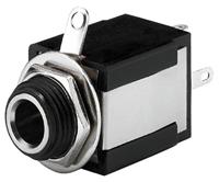 Monacor T-635SI jackstekker, 6,3 mm, zwart, kunststof) - thumbnail