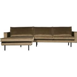 WOOOD Loungebank 'Rodeo' Links, Velvet, kleur Taupe