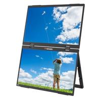Verbatim PMT-15, Dual Portable Monitor met twee schermen 15,6 inch, mobiel Full HD scherm van kunststof voor laptop, tablet, smartphone, PS5, Nintendo Switch met 2x USB-C en een HDMI-aansluiting - thumbnail