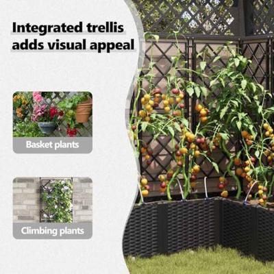 VidaXL Tuin bloempot 5 pcs zwart staal