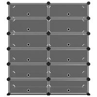 Schoenenrek 94,5x36,5x106 cm polypropeen zwart - thumbnail
