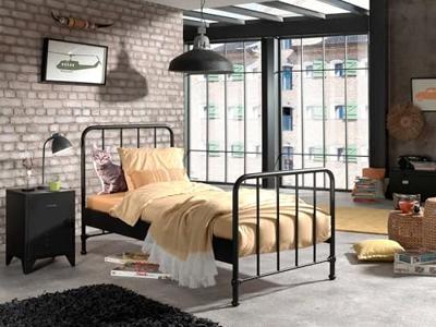 Vipack bed Bronxx - zwart - 90x200 cm