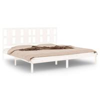 Bedframe zonder matras massief grenenhout wit 200x200 cm - thumbnail