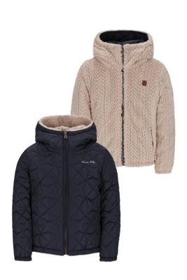 Like Flo winter winterjas meisjes - navy blauw - Aimee - kort, omkeerbaar, capuchon