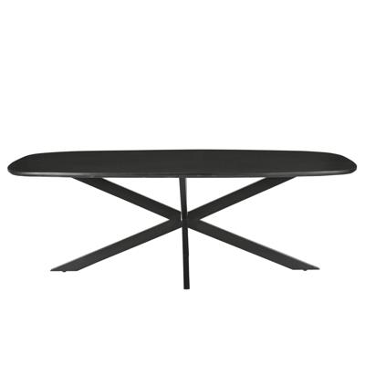 LivingFurn Deens Ovale Eettafel 'Jesper' Mangohout, 230 x 105cm, kleur Zwart
