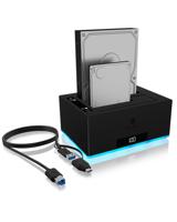 Icy Box IB-127CL-U3 basisstation voor opslagstations Zwart - thumbnail