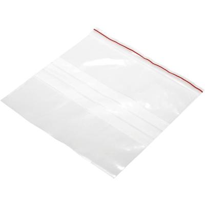 Hersluitbare zak met etiketstrook (b x h) 200 mm x 200 mm Transparant Polyethyleen Hersluitbare zak met etiketstrook (b x h) 200 mm x 200 mm Transparant Polyethyleen