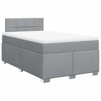 Boxspring met matras stof lichtgrijs 120x190 cm - thumbnail
