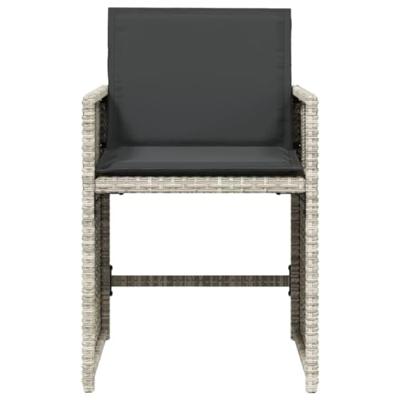 Tuinstoelen 4 st met kussens poly rattan lichtgrijs - thumbnail