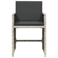 Tuinstoelen 4 st met kussens poly rattan lichtgrijs - thumbnail