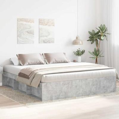 Bedframe betongrijs 180x200 cm Super King Size