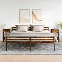 Nachtkastjes 2 st met lade 35x34x66,5 cm gerookt eikenkleurig - thumbnail