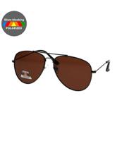 Spectrum polarized zonnebril piloot zwart bruin heren - thumbnail