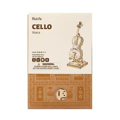 Robotime 3D Houten Puzzel Muziekinstrument Cello - thumbnail