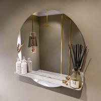 MONDIAZ SPOT spiegel rond 80cm met Spiegelplanchet kleur Glace. - thumbnail