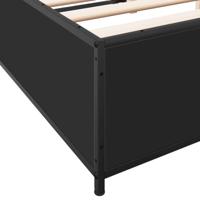 Bedframe bewerkt hout metaal zwart 120x190 cm - thumbnail