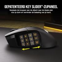Gamingmuis - Draadloos - CORSAIR - SCIMITAR ELITE RGB Draadloos - 16 programmeerbare knoppen - 150 uur batterijduur - Zwart (CH-9314311-EU) - thumbnail