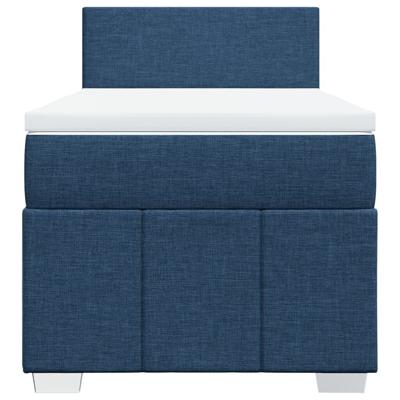 Boxspring met matras stof blauw 90x190 cm