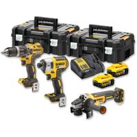DeWalt DCK384P2T-QW | 18V XR Combiset | DCD796 + DCF887 + DCG405 | 2 x 5.0Ah accu en multilader | 2x TSTAK - DCK384P2T-QW - thumbnail