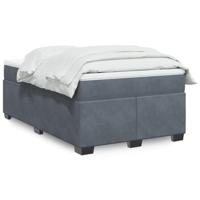 Boxspring met matras fluweel donkergrijs 120x190 cm - thumbnail