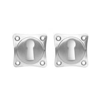 De Oude Deurklink Sleutelrozet vierkant mat geborsteld nikkel - thumbnail