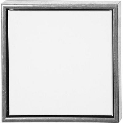 Creativ Company Canvas met lijst, afm 30x30 cm, 360 gr, antiek zilver, wit, 1 stuk