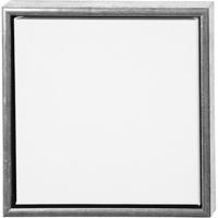 Creativ Company Canvas met lijst, afm 30x30 cm, 360 gr, antiek zilver, wit, 1 stuk - thumbnail