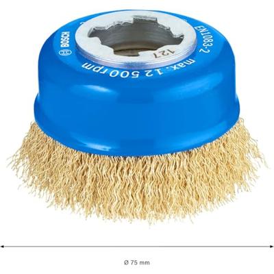 Bosch Accessoires X-LOCK Komstaalborstel gegolfde draad, vermessingd 75mm 0.3mm - 1 stuk(s) - 2608620730