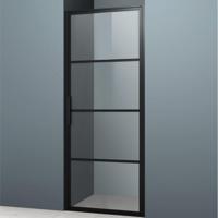 Nisdeur Lacus Tremiti 75x200 cm 6 mm Helder Glas Mat Zwart Aluminium Profiel Lacus - thumbnail